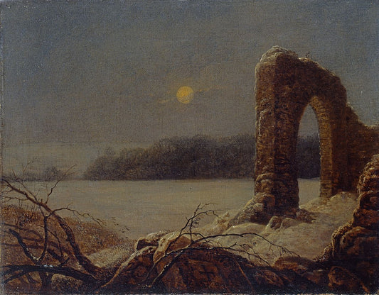 Winter landscape, vintage artwork by Carl Gustav Carus, A3 (16x12") Poster Print