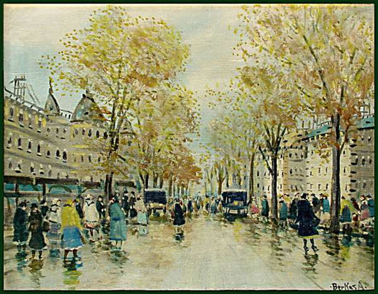 Budapest Street Scene by Antal Berkes,16x12(A3) Poster