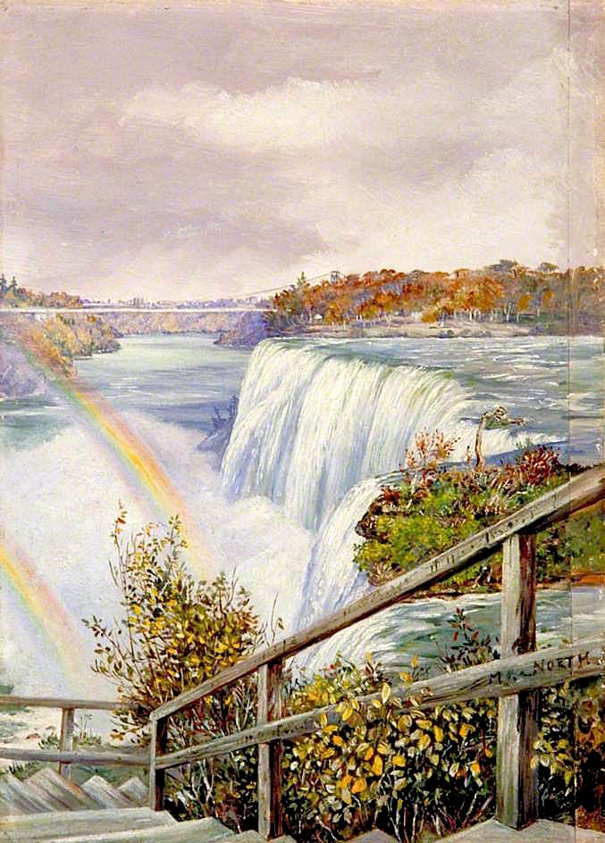 The American Fall from Pearl Island, Niagara, vintage artwork by Marianne North, 12x8" (A4) Poster