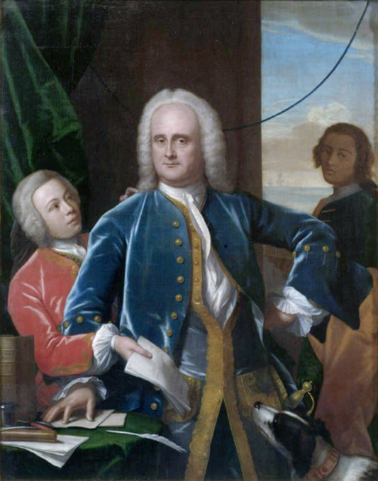 Jan Albert Sichterman with his son Jan Albert, vintage artwork by Philip van Dijk, 12x8" (A4) Poster