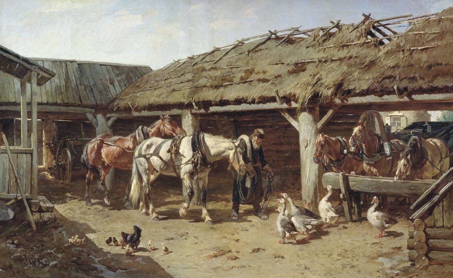 The Stables, vintage artwork by Rudolf Frentz, 12x8" (A4) Poster