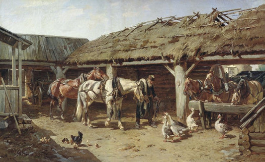 The Stables, vintage artwork by Rudolf Frentz, 12x8" (A4) Poster
