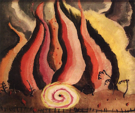 Fire in the Sauerkraut Factory, vintage artwork by Arthur Dove, 12x8" (A4) Poster