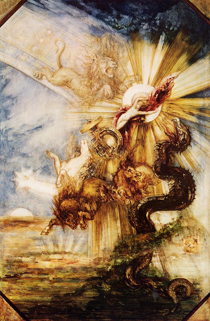 Phaeton, vintage artwork by Gustave Moreau, 12x8" (A4) Poster