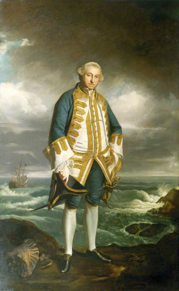 Admiral Edward Boscawen (1711-1761), vintage artwork by Sir Joshua Reynolds, 12x8" (A4) Poster