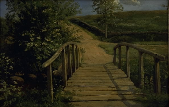 Bridge over a Stream in Assens, Funen, vintage artwork by Dankvart Dreyer, A3 (16x12") Poster Print