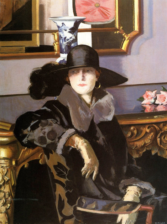 Lady in Black by Francis Campbell Boileau (F.C.B.) Cadell,16x12(A3) Poster