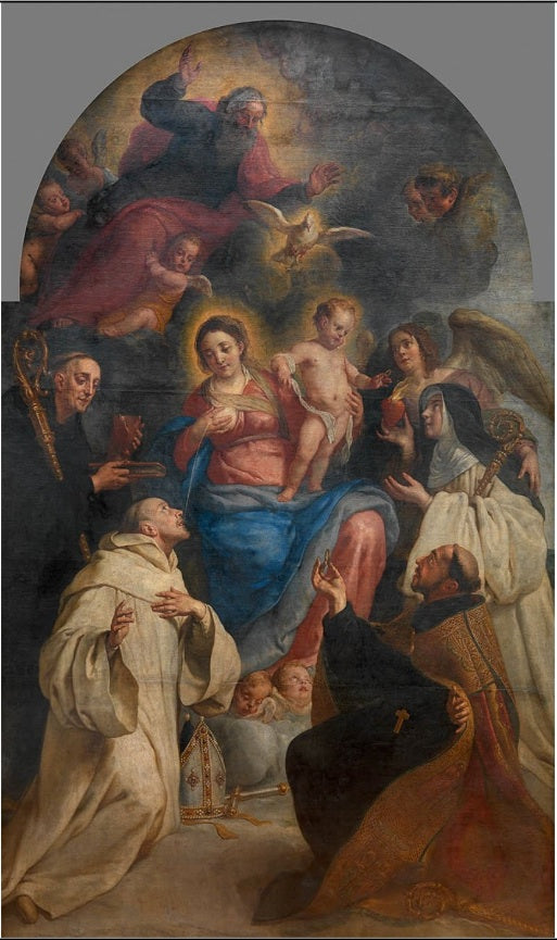 Saint Bernard of Clairvaux Appearing before the Virgin, vintage artwork by Gaspard de Crayer, 12x8" (A4) Poster