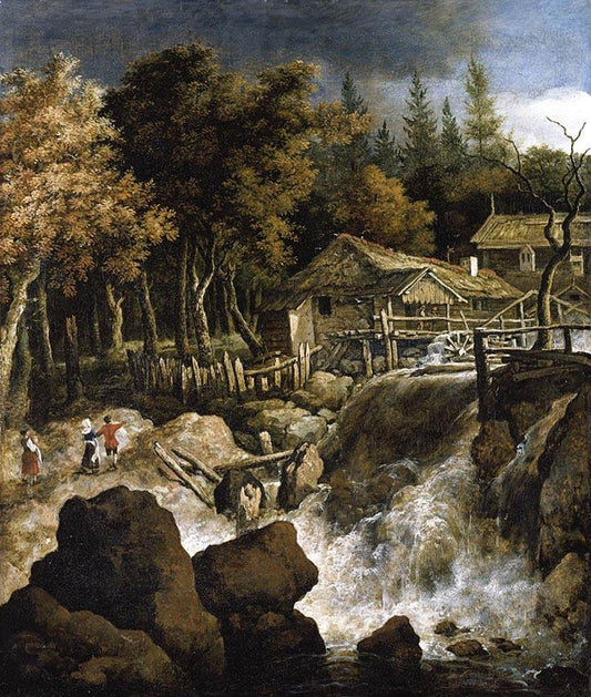 Wooded Landscape in Scandinavia, vintage artwork by Allaert van Everdingen, 12x8" (A4) Poster