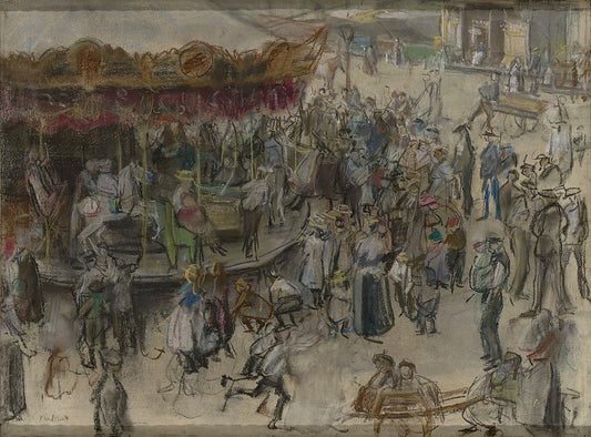 The Fair in Amsterdam, vintage artwork by Isaac Israels, 12x8" (A4) Poster