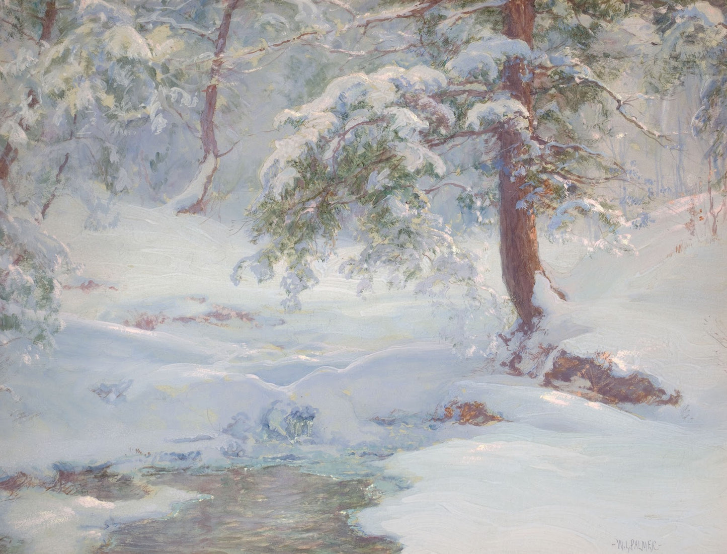 A Winter Idyll, vintage artwork by Walter Launt Palmer, 12x8" (A4) Poster