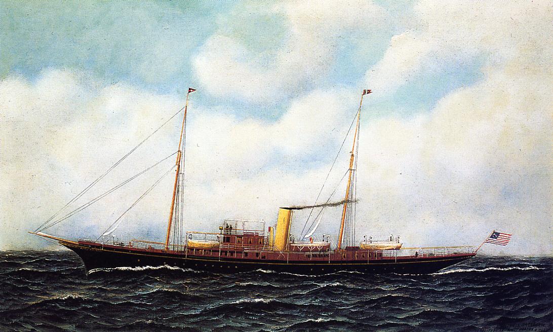 Steamship Riviera, vintage artwork by Antonio Jacobsen, 12x8" (A4) Poster