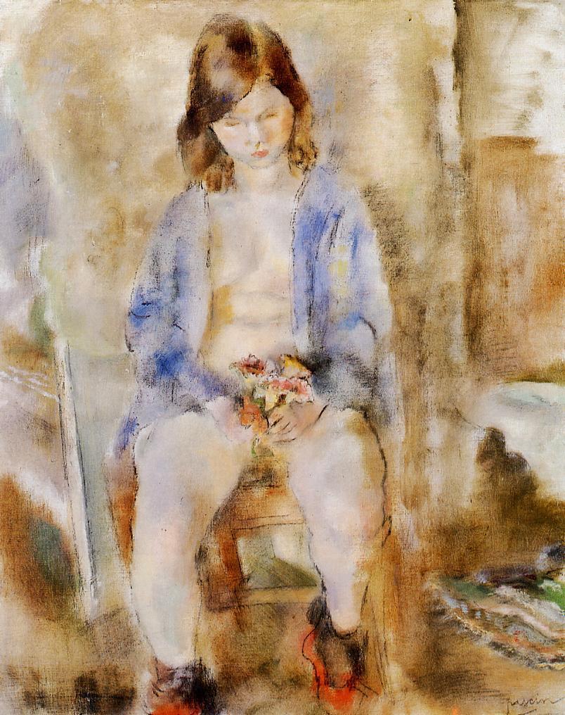 Flora with Flowers by Jules Pascin,16x12(A3) Poster