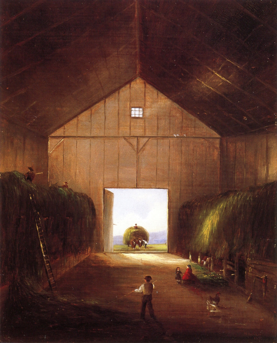 Barn Scene, vintage artwork by Wesley Elbridge Webber, 12x8" (A4) Poster