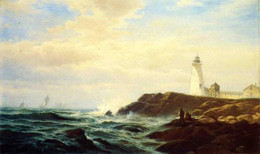 Eastern Point, Gloucester, vintage artwork by Edward Moran, 12x8" (A4) Poster