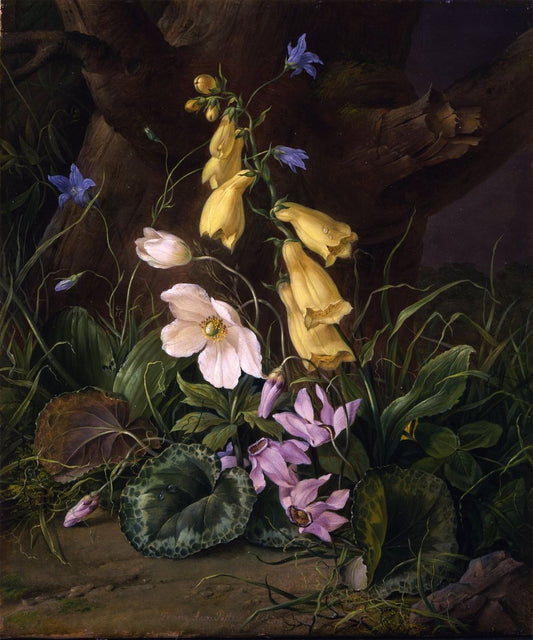 Wildflowers at the Base of a Tree, vintage artwork by Franz Xavier Petter, A3 (16x12") Poster Print