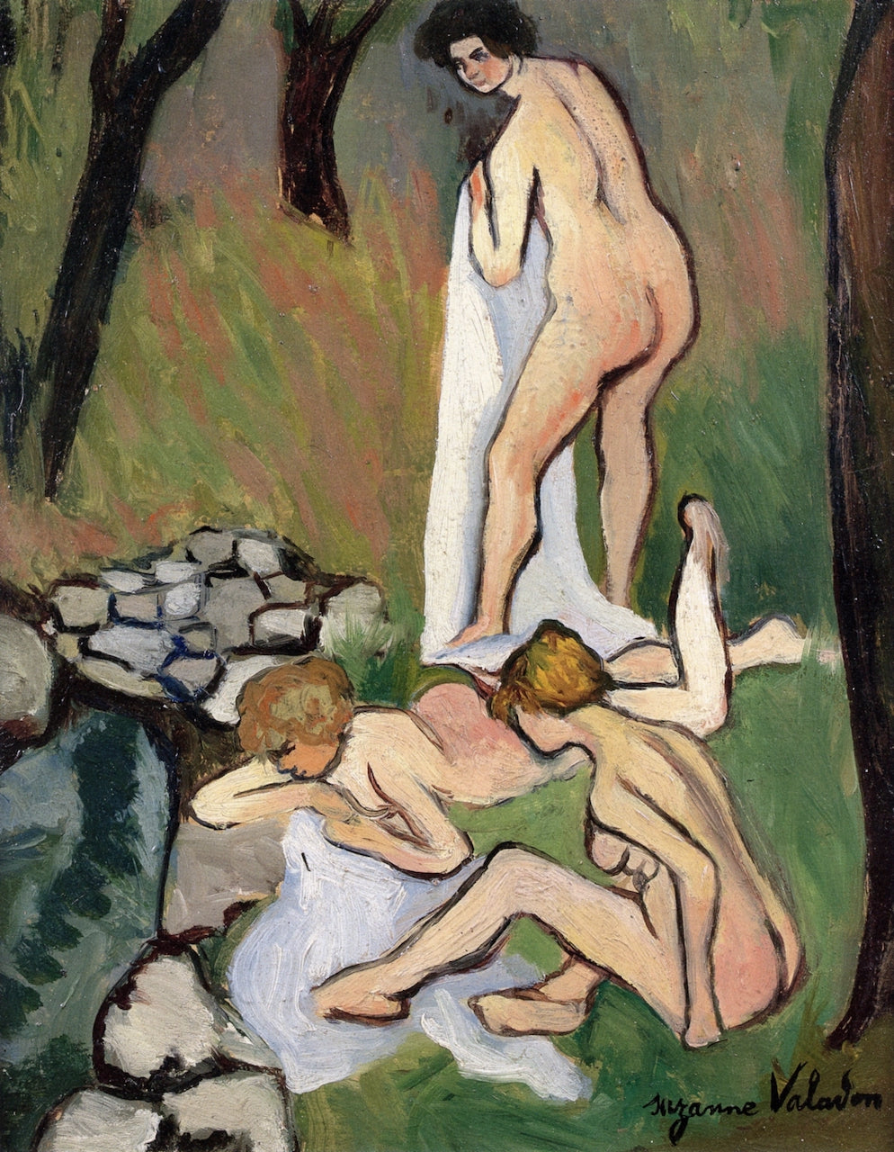 Bathers on the Bank of a River (study) by Suzanne Valadon,A3(16x12")Poster