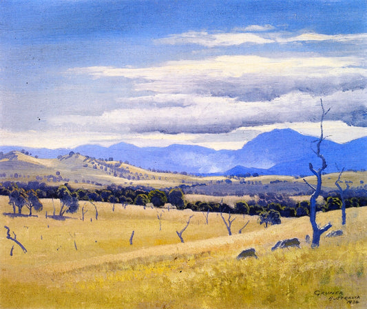 Landscape, Federal Territory, vintage artwork by Elioth Gruner, 12x8" (A4) Poster