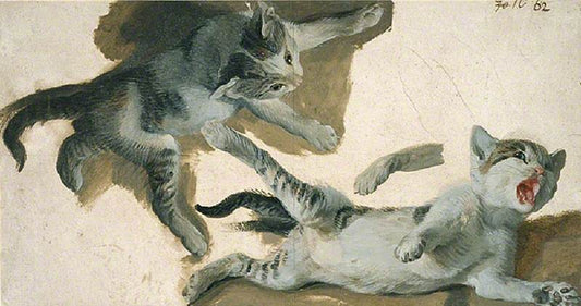 Sketches of a Kitten, vintage artwork by François Desportes, 12x8" (A4) Poster