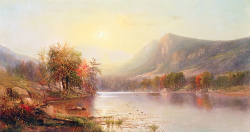 Tranquil River, vintage artwork by J. Antonio Hekking, 12x8" (A4) Poster