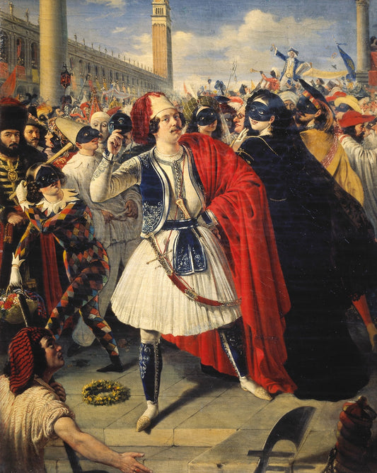 Carnival in Venice, vintage artwork by Mikhail Scotti, A3 (16x12") Poster Print