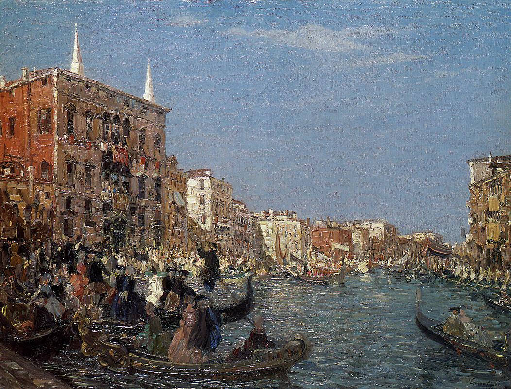 The Great Fete on the Grand Canal, vintage artwork by Emma Ciardi, 12x8" (A4) Poster