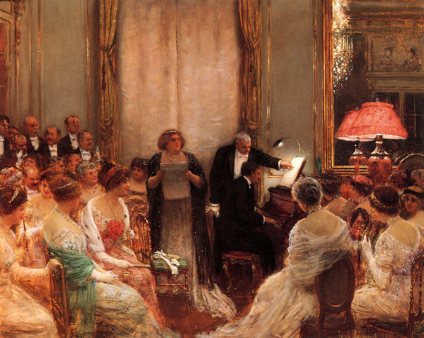 Le Concert Prive, vintage artwork by Jean-Georges Beraud, 12x8" (A4) Poster