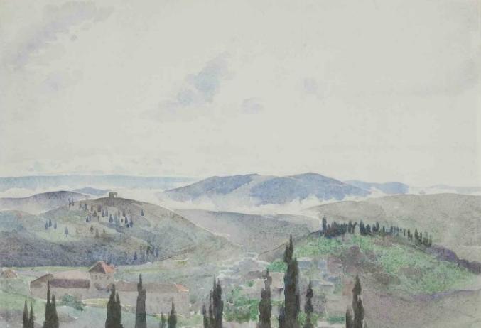 Jerusalem from the Mount of Olives, vintage artwork by Henry Andrew Harper, 12x8" (A4) Poster