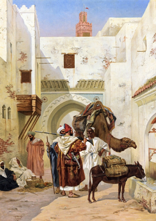 A Gathering outside the City Walls by Albert Joseph Franke,A3(16x12")Poster
