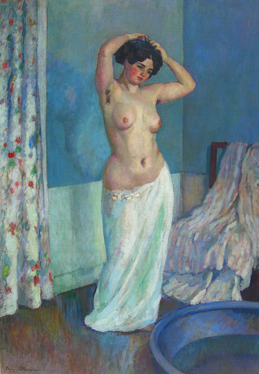 Before The Bath, vintage artwork by Henri Ottmann, 12x8" (A4) Poster