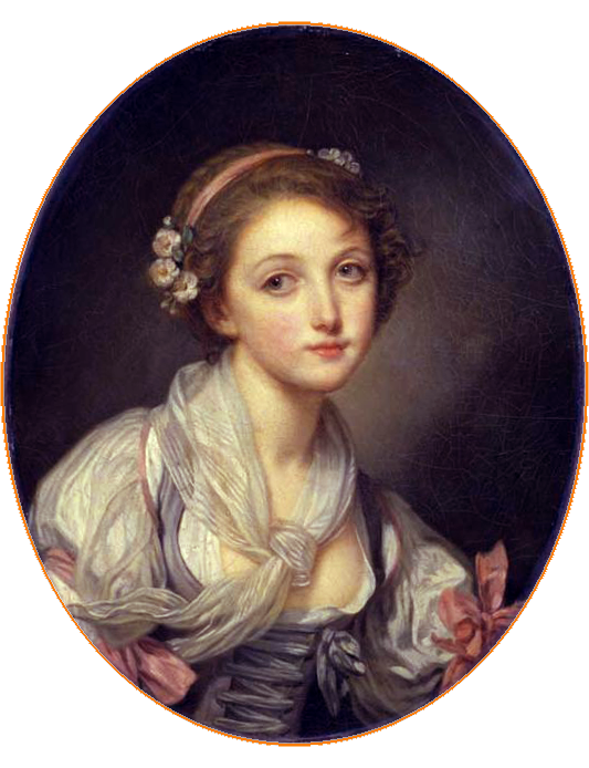 Girl With a Gauze Scarf, vintage artwork by Jean-Baptiste Greuze, 12x8" (A4) Poster