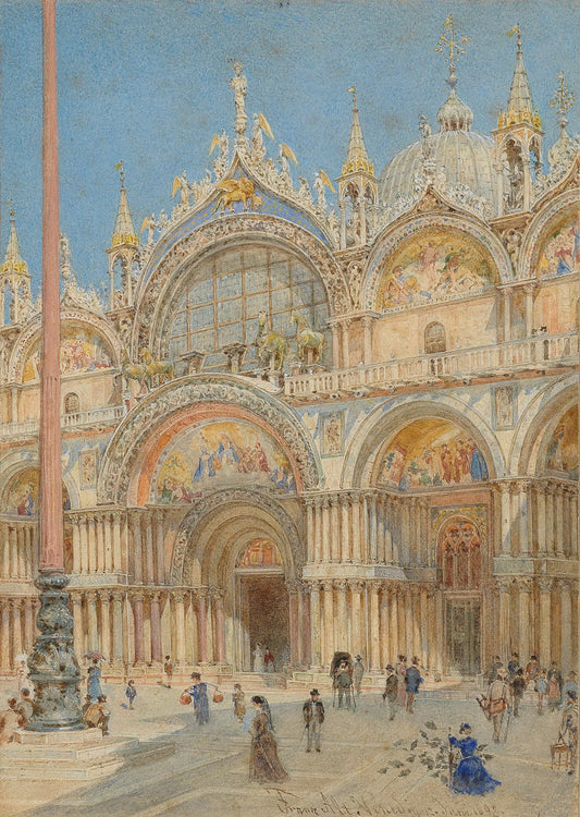 St. Mark's Basilica in Venice, vintage artwork by Franz von Alt, A3 (16x12") Poster Print