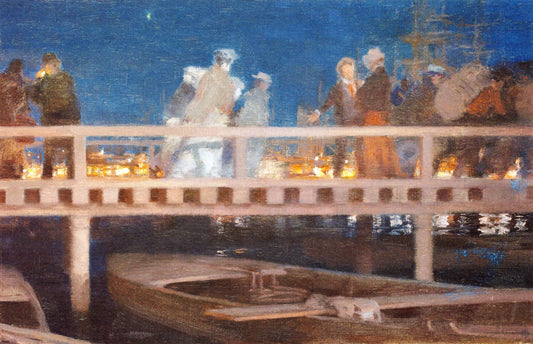 Bridge at Slussen in Stockholm, vintage artwork by William Blair Bruce, 12x8" (A4) Poster