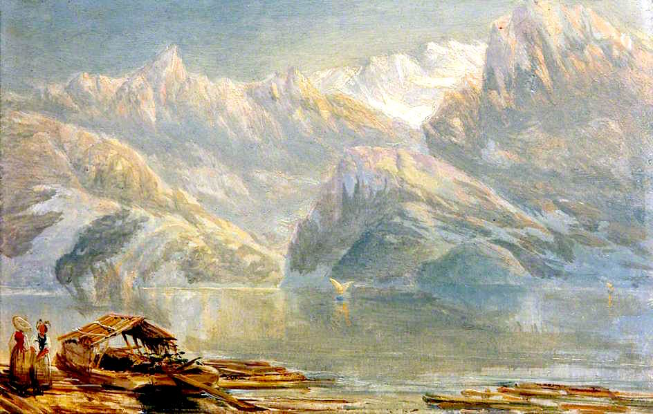 Lake Lucerne, vintage artwork by Thomas Creswick, A3 (16x12") Poster Print