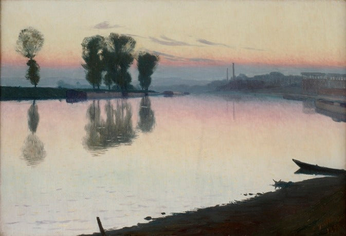 Twilight on the Seine, vintage artwork by Charles Guilloux, 12x8" (A4) Poster