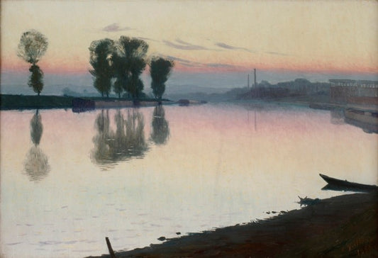 Twilight on the Seine, vintage artwork by Charles Guilloux, 12x8" (A4) Poster