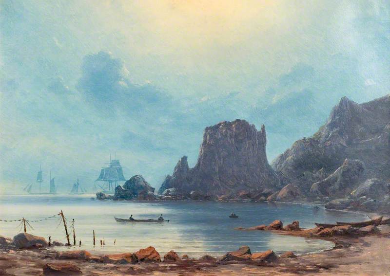 Coast Scene: Gulf of Lyons, vintage artwork by Georg Emil Libert, A3 (16x12") Poster Print