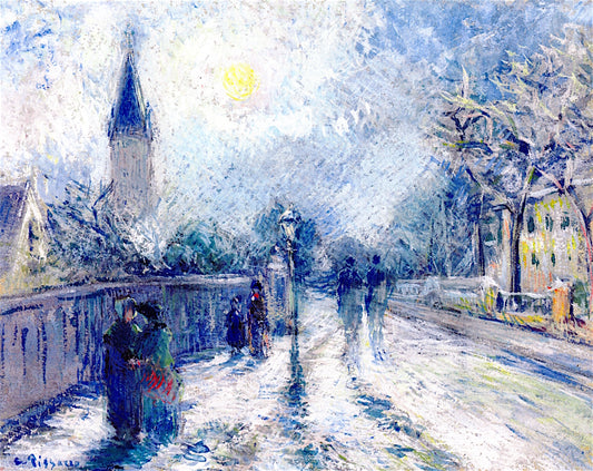 All Saint's Church, vintage artwork by Camille Pissarro, 12x8" (A4) Poster