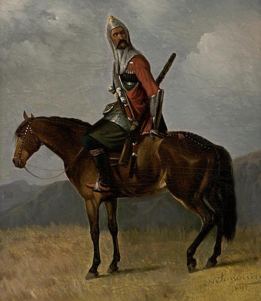 Portrait of an Arab Cavalryman, vintage artwork by Niels Simonsen, A3 (16x12") Poster Print