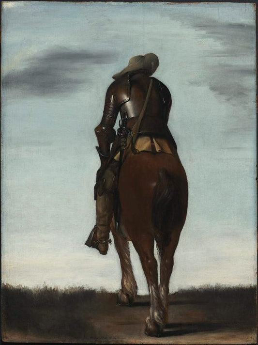 Man on Horseback, vintage artwork by Gerard ter Borch, 12x8" (A4) Poster