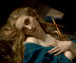 Mary Magdalene in the Cave, vintage artwork by Hugues Merle, 12x8" (A4) Poster