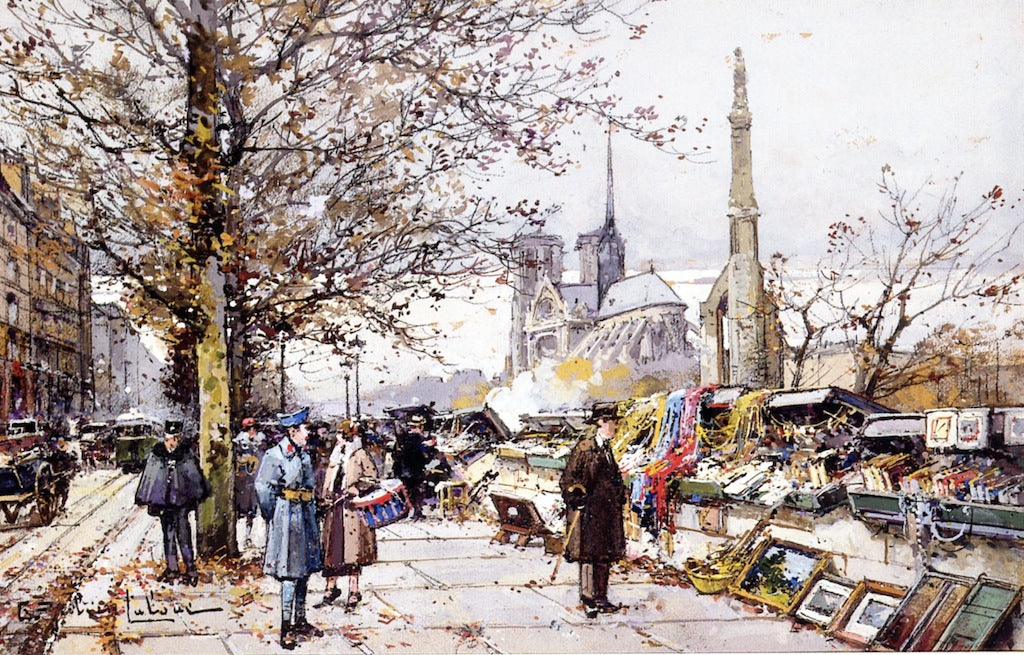 Quay on the Seine by Eugene Galien-Laloue,A3(16x12")Poster