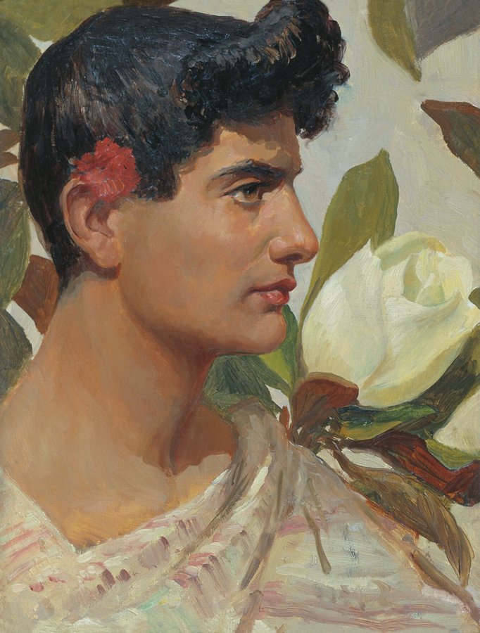 Head of a Roman Youth, vintage artwork by Sergei Solomko, 12x8" (A4) Poster
