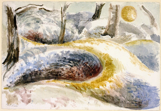 Landscape at Pen Pits, vintage artwork by Paul Nash, 12x8" (A4) Poster