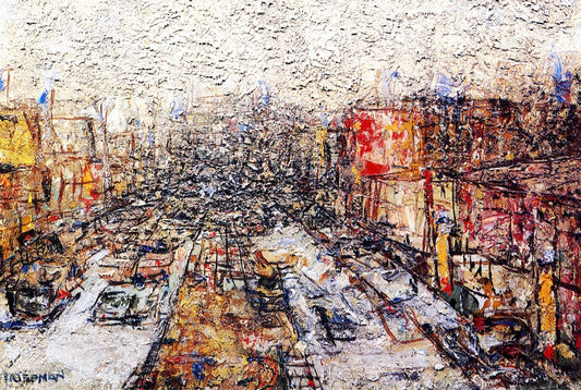 Main Street, vintage artwork by Arnold Friedman, 12x8" (A4) Poster