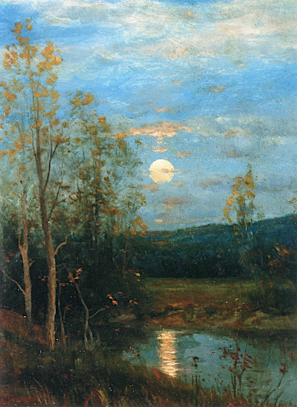 Fall Sunset, vintage artwork by Dwight W. Tryon, 12x8" (A4) Poster