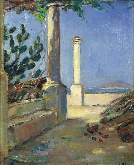 Moonlight, Capri, vintage artwork by Soren Onsager, 12x8" (A4) Poster