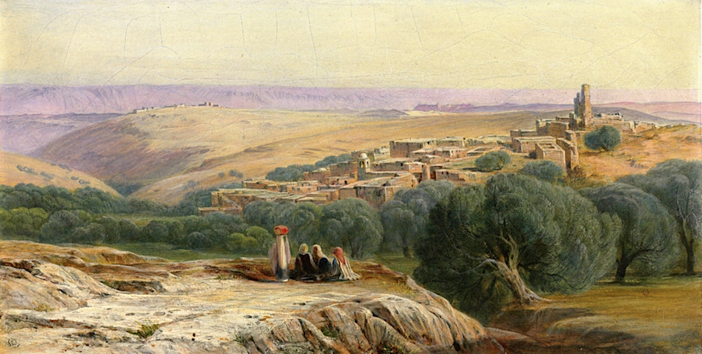 The Plains of Bethany, vintage artwork by Edward Lear, A3 (16x12") Poster Print