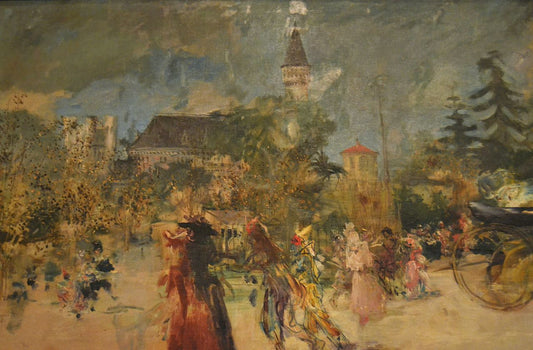 Alameda Carnival, vintage artwork by Ignacio Pinazo Camarlench, 12x8" (A4) Poster