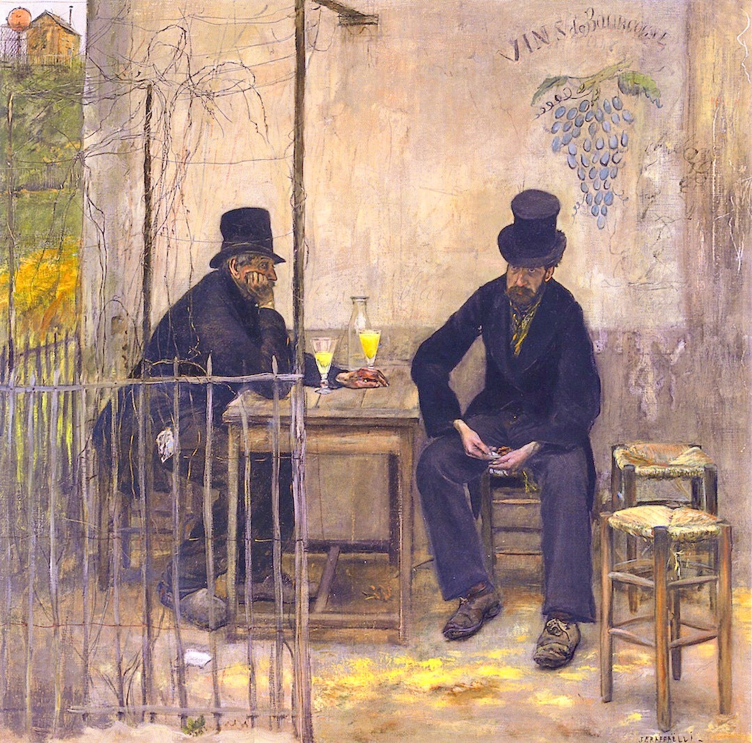 Absinthe Drinkers, vintage artwork by Jean-François Raffaëlli, 12x8" (A4) Poster